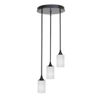 Empire 3 Light Cluster Pendalier In Matte Black Finish With 4