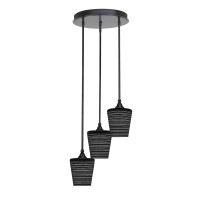 Empire 3 Light Cluster Pendalier In Matte Black Finish With 6