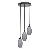 Empire 3 Light Cluster Pendalier In Matte Black Finish With 5.5