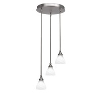 Empire 3 Light Cluster Pendalier In Brushed Nickel Finish With 6.25