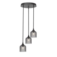 Empire 3 Light Cluster Pendalier In Dark Granite Finish With 7