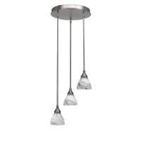 Empire 3 Light Cluster Pendalier In Brushed Nickel Finish With 6.25