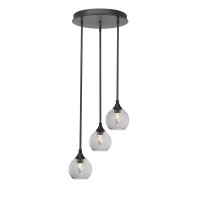 Empire 3 Light Cluster Pendalier In Dark Granite Finish With 5.75