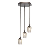 Empire 3 Light Cluster Pendalier In Bronze Finish With 5