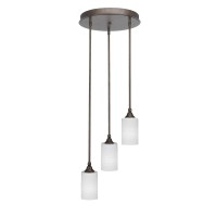 Empire 3 Light Cluster Pendalier In Bronze Finish With 4