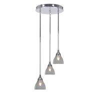 Empire 3 Light Cluster Pendalier In Chrome Finish With 6.25