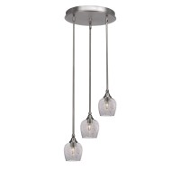 Empire 3 Light Cluster Pendalier In Brushed Nickel Finish With 6