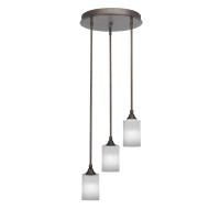 Empire 3 Light Cluster Pendalier In Bronze Finish With 4