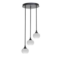 Empire 3 Light Cluster Pendalier In Matte Black Finish With 7