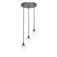 Empire 3 Light Cluster Pendalier In Bronze Finish With 5