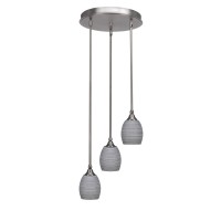 Empire 3 Light Cluster Pendalier In Brushed Nickel Finish With 5