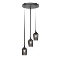 Empire 3 Light Cluster Pendalier In Dark Granite Finish With 5