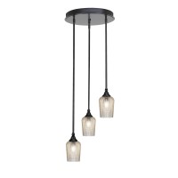 Empire 3 Light Cluster Pendalier In Matte Black Finish With 5