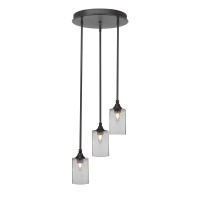 Empire 3 Light Cluster Pendalier In Dark Granite Finish With 5