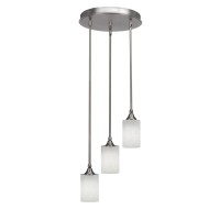 Empire 3 Light Cluster Pendalier In Brushed Nickel Finish With 4