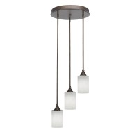 Empire 3 Light Cluster Pendalier In Bronze Finish With 4