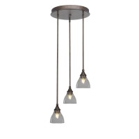 Empire 3 Light Cluster Pendalier In Bronze Finish With 6.25