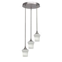 Empire 3 Light Cluster Pendalier In Brushed Nickel Finish With 5.5