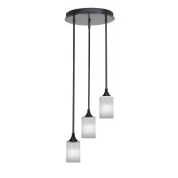 Empire 3 Light Cluster Pendalier In Matte Black Finish With 4