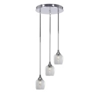 Empire 3 Light Cluster Pendalier In Chrome Finish With 6