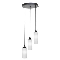 Empire 3 Light Cluster Pendalier In Matte Black Finish With 4