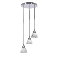 Empire 3 Light Cluster Pendalier In Chrome Finish With 6.25