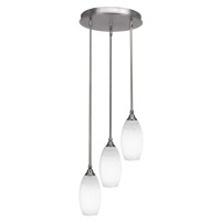 Empire 3 Light Cluster Pendalier In Brushed Nickel Finish With 5.5