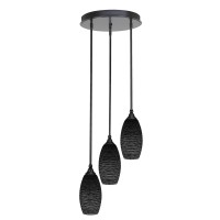 Empire 3 Light Cluster Pendalier In Matte Black Finish With 5.5