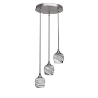 Empire 3 Light Cluster Pendalier In Brushed Nickel Finish With 6