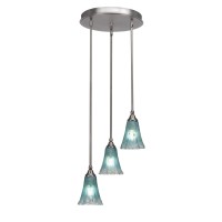 Empire 3 Light Cluster Pendalier In Brushed Nickel Finish With 5.5