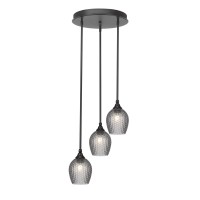 Empire 3 Light Cluster Pendalier In Dark Granite Finish With 7.5