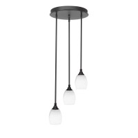 Empire 3 Light Cluster Pendalier In Dark Granite Finish With 5