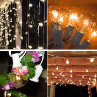 Sunsgne 50Ft Outdoor String Lights G40 Globe String Lights With 25 Clear Edison Bulbs(5 Spare), White String Lights Outdoor Patio Lights For Indoor Outdoor Commercial Decor (White Wire)