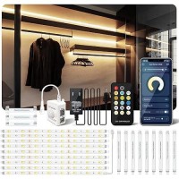 Gupup 10 Pcs Under Cabinet Lighting Kit 20Ft Available Appremote Controll Adapter Extendable 3000K6000K Dimmablewarmwhitewhi