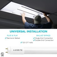 Luxrite 3Ft T8 Led Tube Light, Type A+B, 12W=25W, 3 Colors 3500K | 4000K | 5000K, Single And Double End Powered, Plug And Play Or Ballast Bypass, 1560 Lumens, F25T8, Frosted Cover, Ul, Dlc (4 Pack)