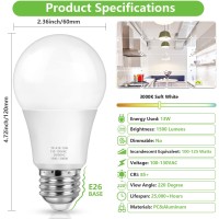 Maxvolador A19 Led Light Bulbs, 100 Watt Equivalent Led Bulbs, Soft White 3000K, 1500 Lumens, E26 Standard Base, Non-Dimmable, 13W Bright Led Bulbs For Living Room Bedroom Home Office, 4-Pack