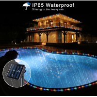 Potive 33 Ft 100 Led Solar Camping Lights 2 Pack Trampoline Lights Solar Powered 8 Modes Solar Lights For Camping Tent Slid La