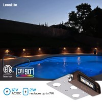 Leonlite 8Pack Premium Series 4 Inch 2W Led Retaining Wall Lights Swivel Hardscape Lighting Low Voltage Led Landscape Lights