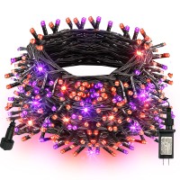 Orange And Purple Halloween Lights, 200 Led 66Ft Halloween Lights Plug In With 8 Modes, Waterproof Fairy Halloween Lights Outdoor, Indoor Halloween Decorations For Party Yard Room Decorations