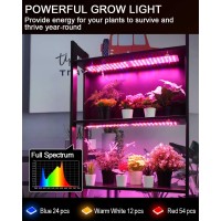 Dommia Plant Grow Light, 12W Ultra-Thin Plant Light, Full Spectrum Led Grow Light With 90 Leds, 2Pcs Diy Assembly Grow Light Strip For Indoor Garden Greenhouse Aquarium Hydroponic