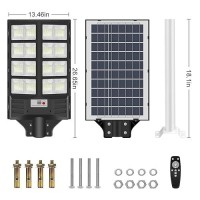 Insdea 3000W Led Solar Street Light Motion Sensor 300000Lm Ip66 Waterproof Security Solar Flood Lights Outdoor With Remote Cont