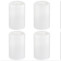 Eidonta 4 Pack White Frosted Glass Shades Replacement, 5.9In Height, 3.9In Diameter, 1.65In Fitter, Cylinder Glass Shade Covers Replacement Globe For Chandelier Pendant Wall Sconces Light Fixtures