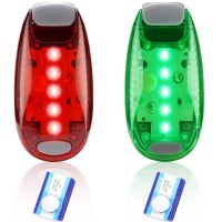 Amzonly Battery Operated Navigation Lights For Boats Kayak, 3 Types Flashing Mode, Easy Clip-On Kit For Night Kayak, Boat Bow, Stern, Paddles, Pontoon, Yacht, Dinghy Boat, Red Green