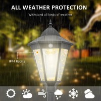 Outsunny 8' Solar Lamp Post Light, Waterproof Aluminum, Motion Activated Sensor Pir, Automatic Outdoor Vintage Street Lamp For Garden, Lawn, Pathway, Driveway, Black