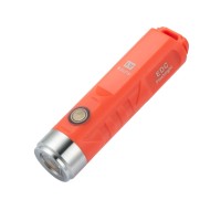 Rovyvon A1 Usb C Rechargeable Edc Flashlight 650 Lumens Super Bright Outdoor Mini Keychain Flashlights For Everyday Carry, Camping, Thanksgiving, Xmas Gift(Orange)