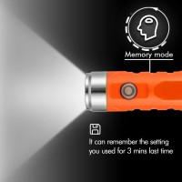 Rovyvon A1 Usb C Rechargeable Edc Flashlight 650 Lumens Super Bright Outdoor Mini Keychain Flashlights For Everyday Carry, Camping, Thanksgiving, Xmas Gift(Orange)