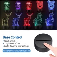 45 Pieces 3D Night Led Light Lamp Base, Light Base Holder With Remote Control And Usb Cable Adjustable 16 Colors 4 Modes For Child Room Bedroom Living Room Bar Shop Restaurant Office (Black And White)