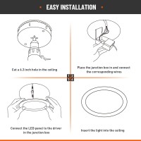 2 Pack Recessed Lighting 6 Inch With Junction Box, 5Cct 6 Inch Black Led Recessed Lights Dimmable 2700K/3000K/4000K/5000K/6000K, 15W 1200Lm Ultra Thin Recessed Lighting - Etl And Energy Star Certified