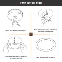 12 Pack Recessed Lighting 4 Inch With Junction Box, 5Cct 4 Inch Black Led Recessed Lights Dimmable 2700K/3000K/4000K/5000K/6000K, 9W 700Lm Ultra Thin Recessed Lighting - Etl And Energy Star Certified