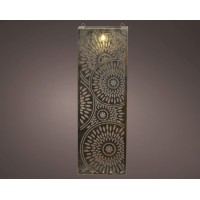 Lumineo Bronze Garden Wall Art Solar Light Panel Light Up Garden Wall Feature Decoration 60Cm